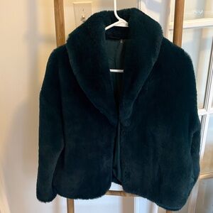 Love Token Faux Fur Jacket - Deep Teal